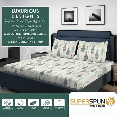 Superspun 144 Tc-100% Cotton-Vodre- Dbl- 224 x 254- D:23108 - Assorted