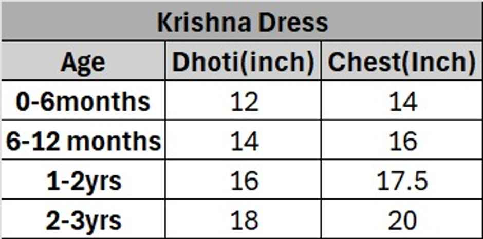 Cotton Krishna Dress | 6-12 Months | Mad Over Print