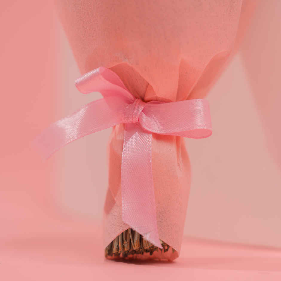 Single Pink Rose Dried Flowers Bouquet | Rooted