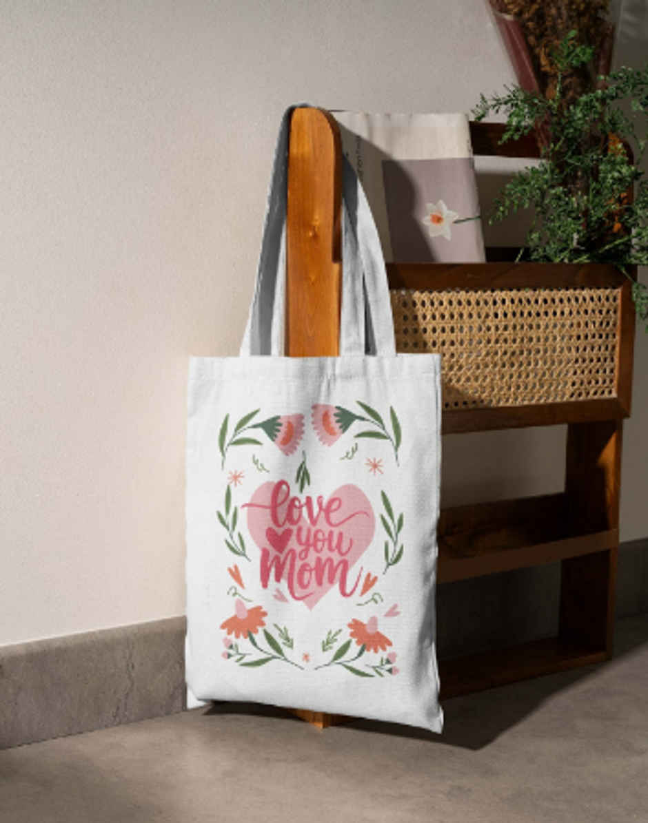 Love You Mom Tote Bag | Mad Over Print