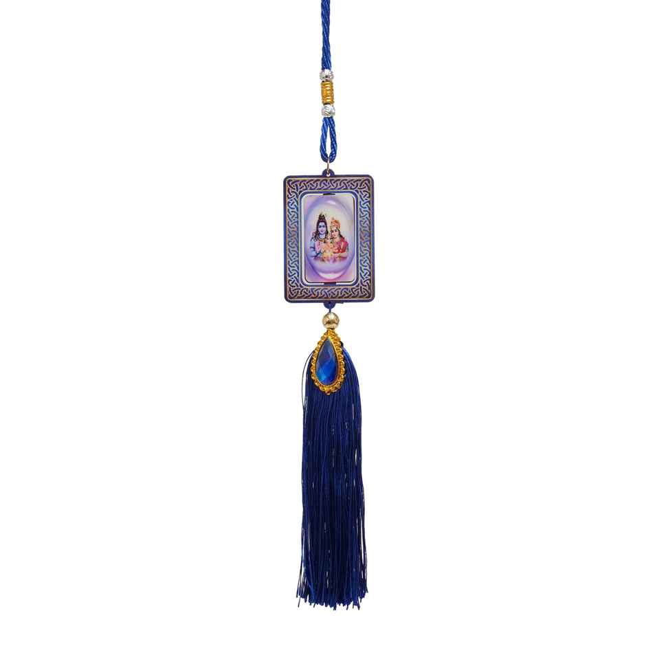 Divine Vibes Squre Designer Shiv Pariwar Car Dashboard Hanging