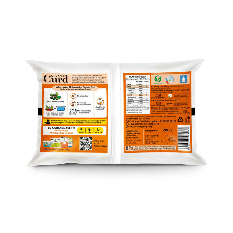 Akshayakalpa Organic Curd Pouch Combo