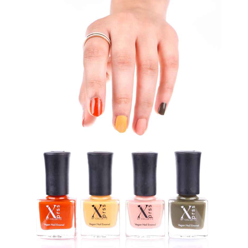 Color Fx Xprss Rust Orange Glossy Nail Polish, Long Lasting Nail Paint, 305