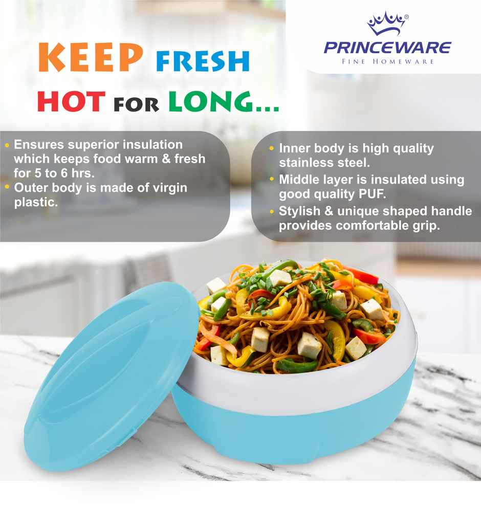 Princeware Solar Theroware Casserole Set of 3 Pcs 530 ml |780 ml |1290 ml | Blue