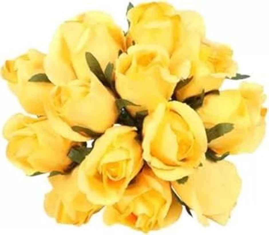 TIED RIBBONS Artificial Rose Bunch | Yellow