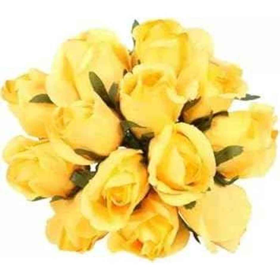 TIED RIBBONS Artificial Rose Bunch | Yellow