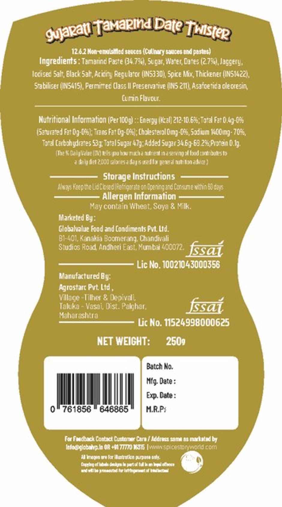 Spice Story Gujrati Tamarind & Date Twister