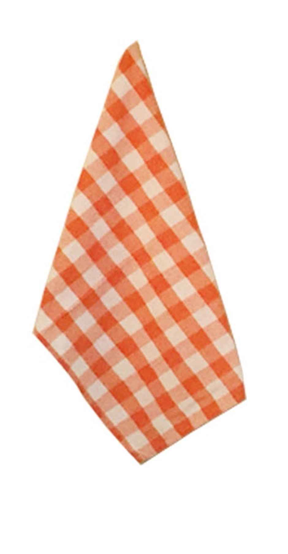 Lushomes Kitchen Apron Set - Orange & Red Checks