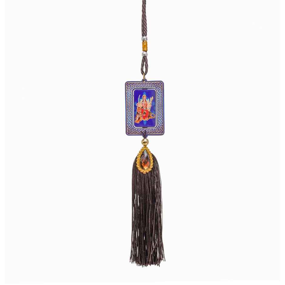 Divine Vibes Squre Designer Durga Ji Car Dashboard Hanging