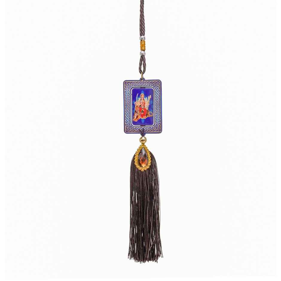 Divine Vibes Squre Designer Durga Ji Car Dashboard Hanging