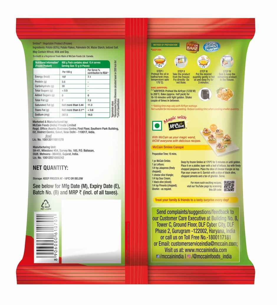 McCain Smiles | Crispy Potato Snacks | No Added Preservatives