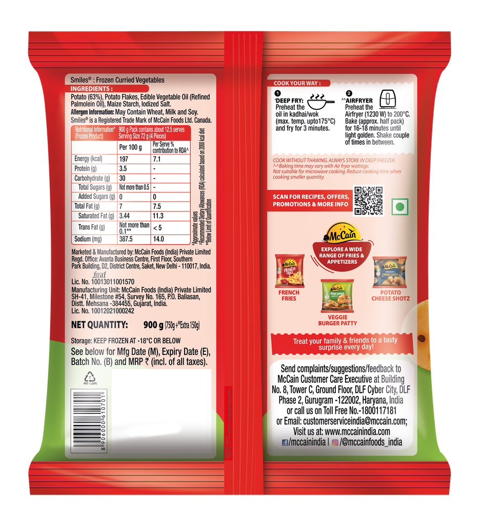 McCain Smiles | Crispy Potato Snacks | No Added Preservatives