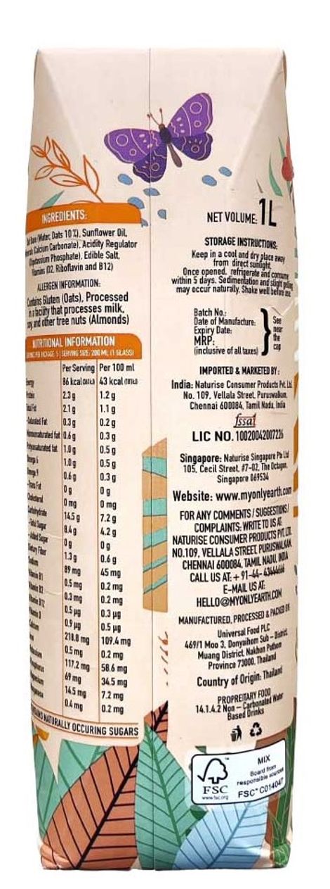 Only Earth Organic Oats Unsweetened Beverage