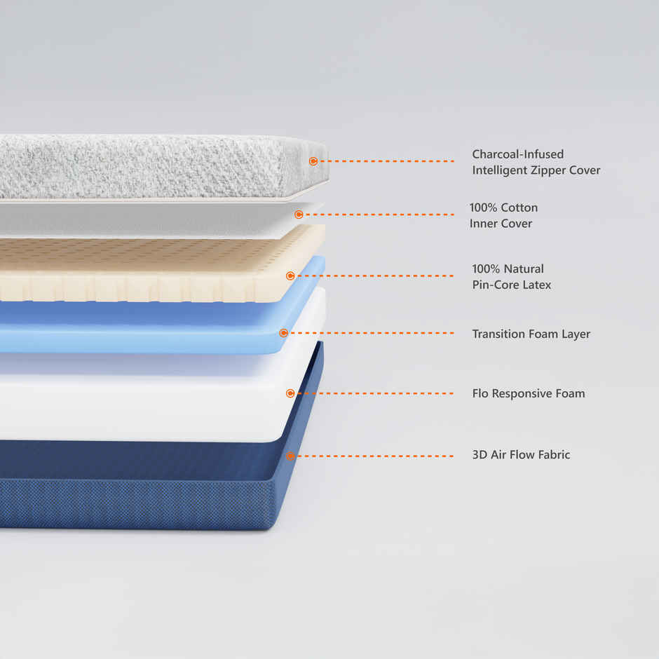 Flo Ortho Mattress Sleep Well with our Mattress | 6 inch Mattress in King Size (72 x 72 x 6 inch)