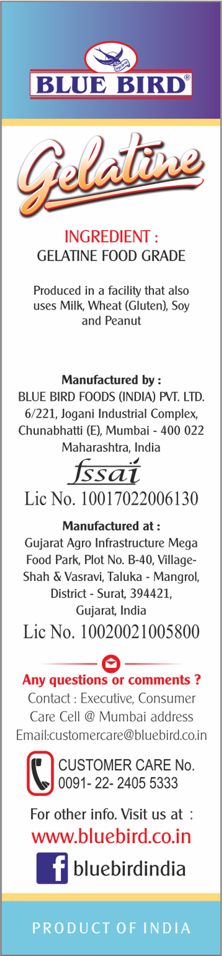 Blue Bird Gelatine | Dessert Preparation Ingredient