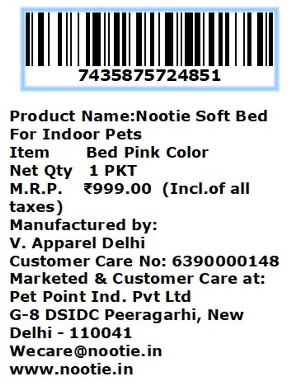 Nootie Anti-Slip Bed for Small Dogs & Cats | Pink & Black