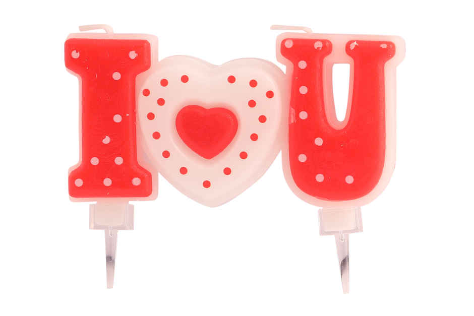 I Love U Candle- Red