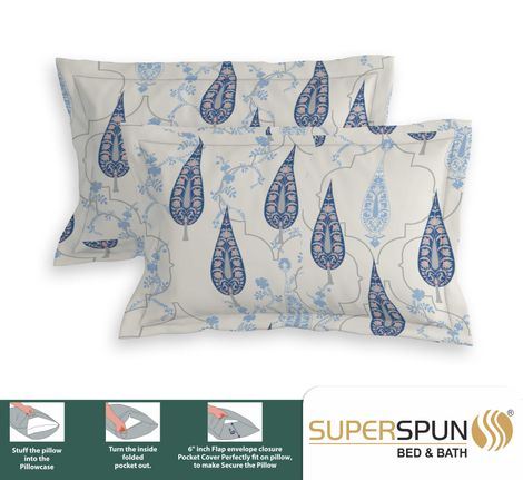 Superspun 144 Tc-100% Cotton-Vodre- Dbl- 224 x 254- D:23108 - Assorted