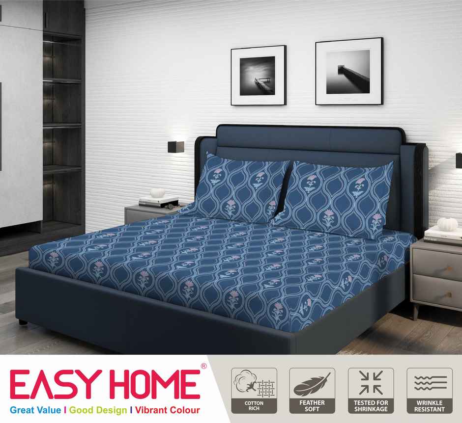 Superspun 120 Tc-Cotton Rich-Easy Home- Dbl- 220 x 240- D:23120 - Assorted