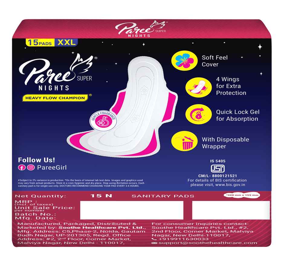 Paree Super Nights Sanitary Pad | XXL