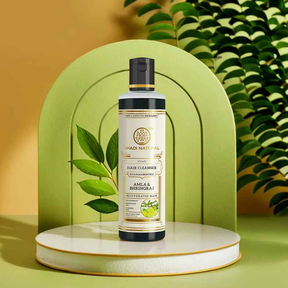 Khadi Natural Amla And Bhringraj Hair Cleanser | Anti-dandruff Shampoo | SLS And Paraben Free