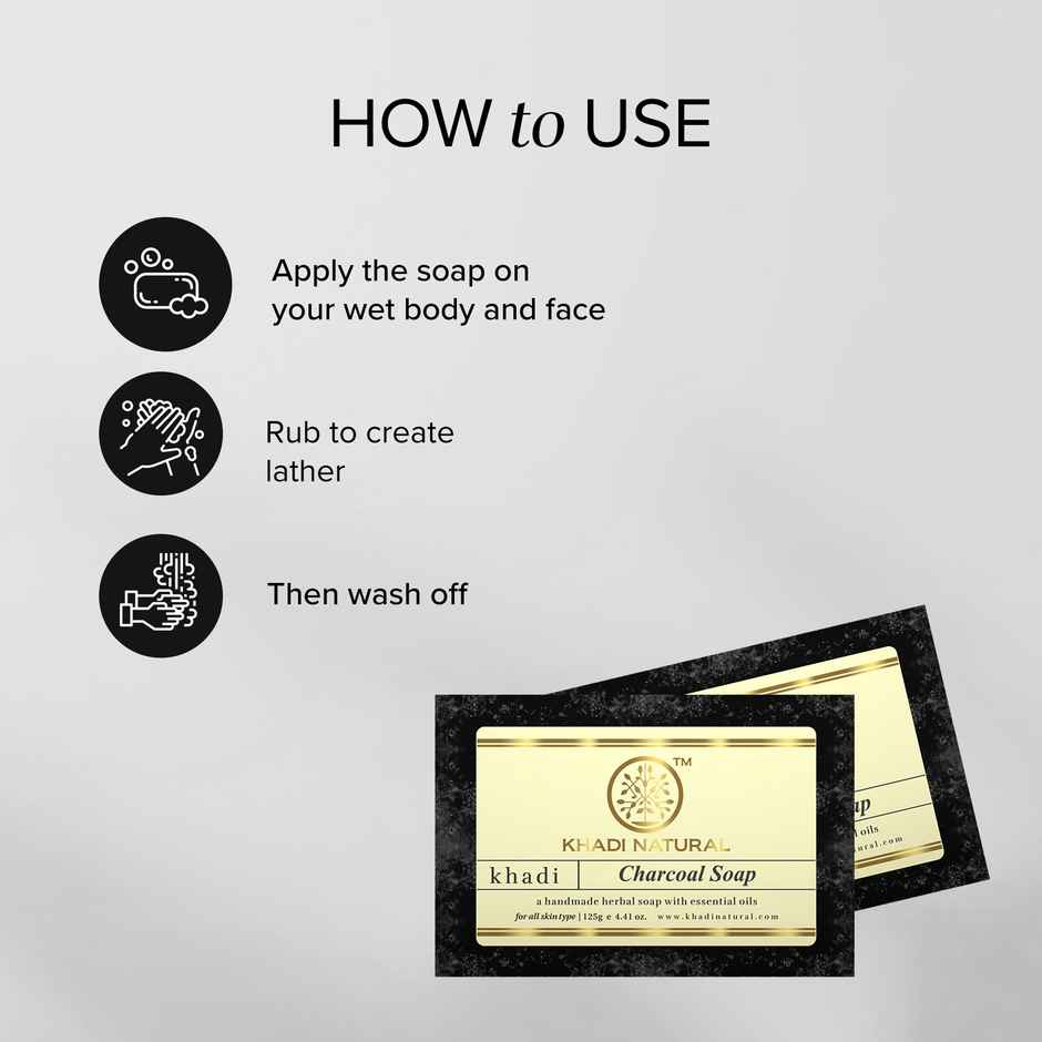 Khadi Natural Charcoal Soap For Deep Cleansing And Purifying