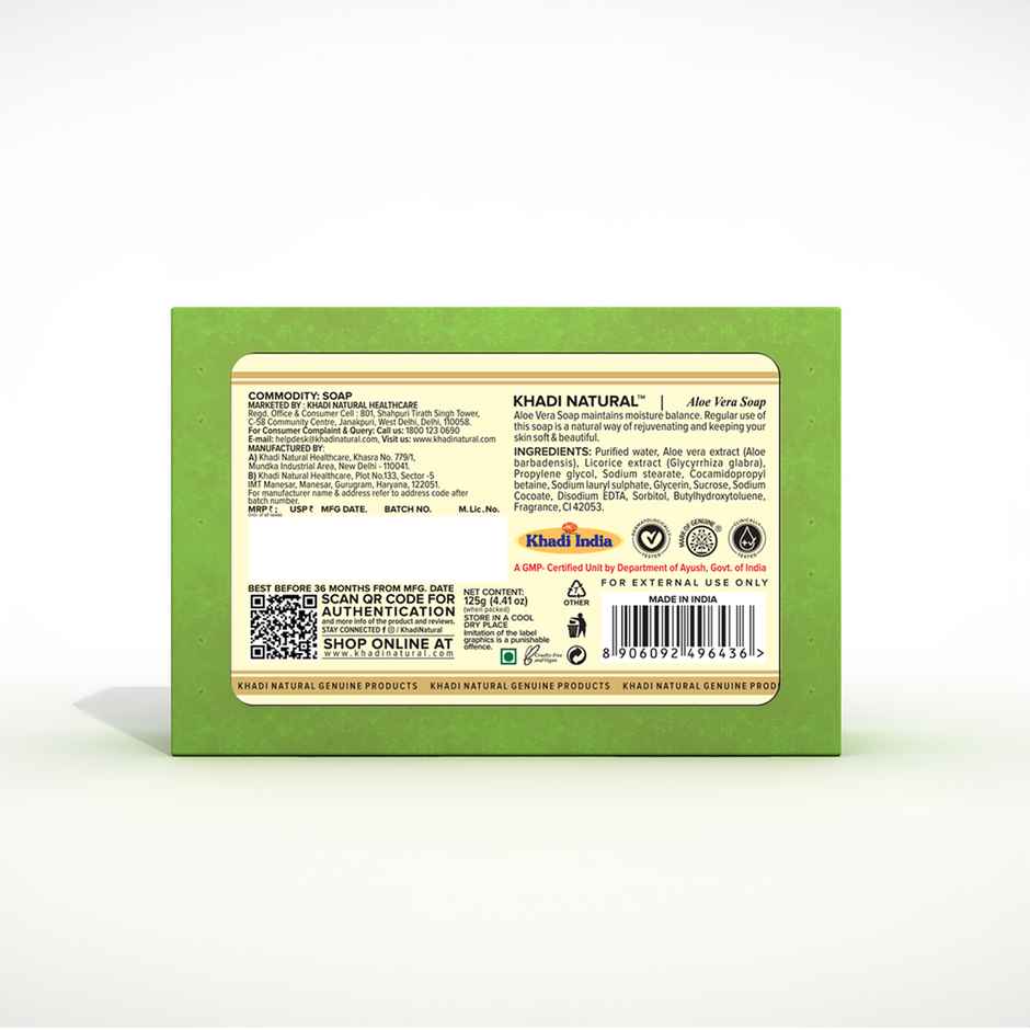 Khadi Natural Aloe Vera Soap For Moisturizing Dry Skin