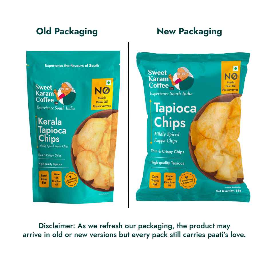 Sweet Karam Coffee Tapioca Chips 65.0 Gram(65gms) & Sweet Karam Coffee Indian Masala Tapioca Chips 65.0 Gram(65gms) Combo