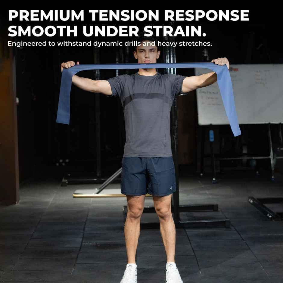 Nivia Stretch Band, Heavy Resistance Bands For Workout | 5.4 kg Resistance Level - 3 | Dark Blue