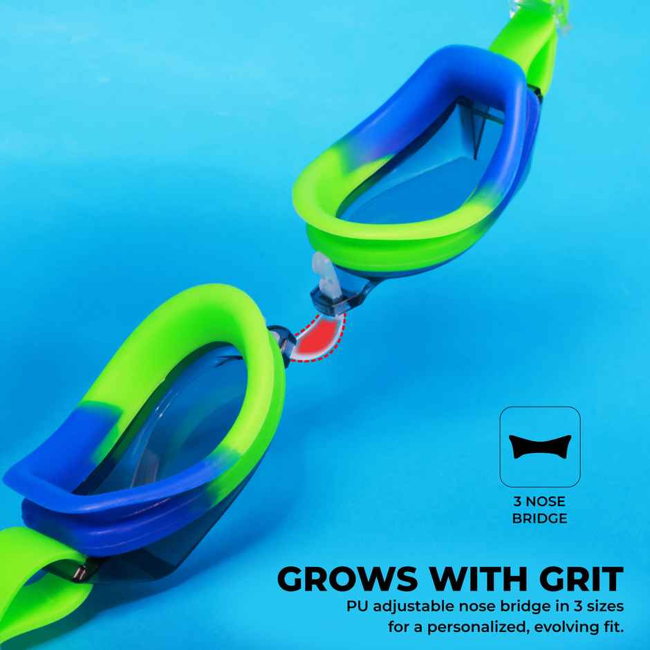 Nivia Splash Jr. 2.0 Swimming Goggles | Blue and Green | 4143Bg