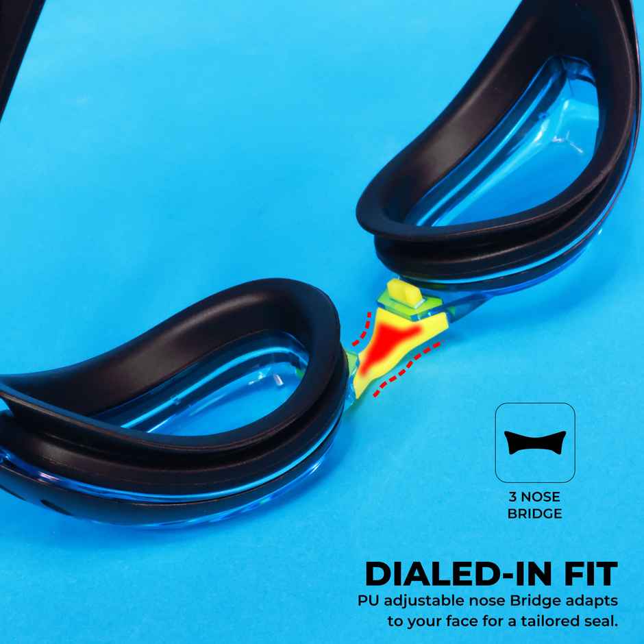 Nivia Eliminator 2.0 Swimming Goggles | Black and Green | 4144Bg