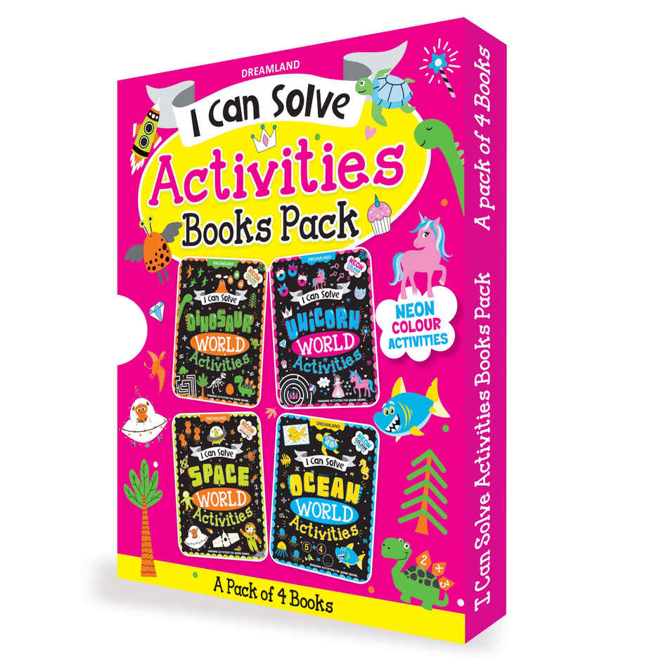 I Can Solve Activities Book for kids Set of 4 - With Colouring Pages, Mazes, Dot-to-Dots|Kids Book
