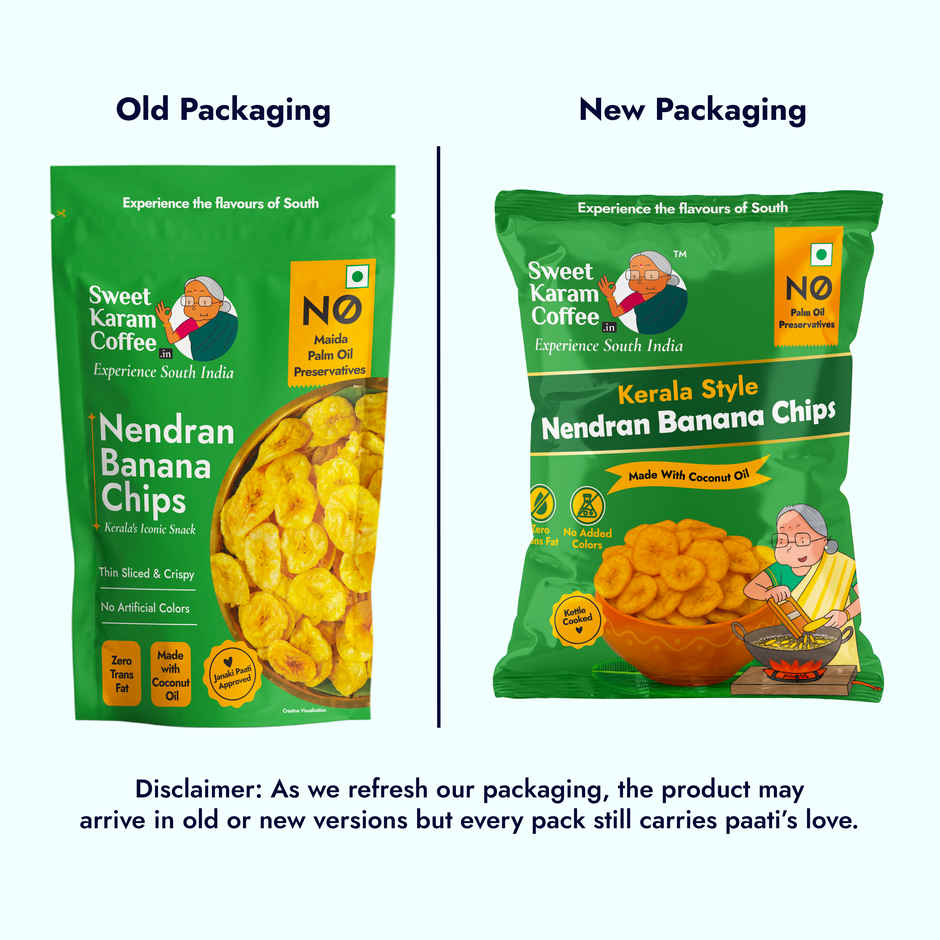 Sweet Karam Coffee Kerala Nendran Banana Chips | Pure Coconut Oil, No Preservatives