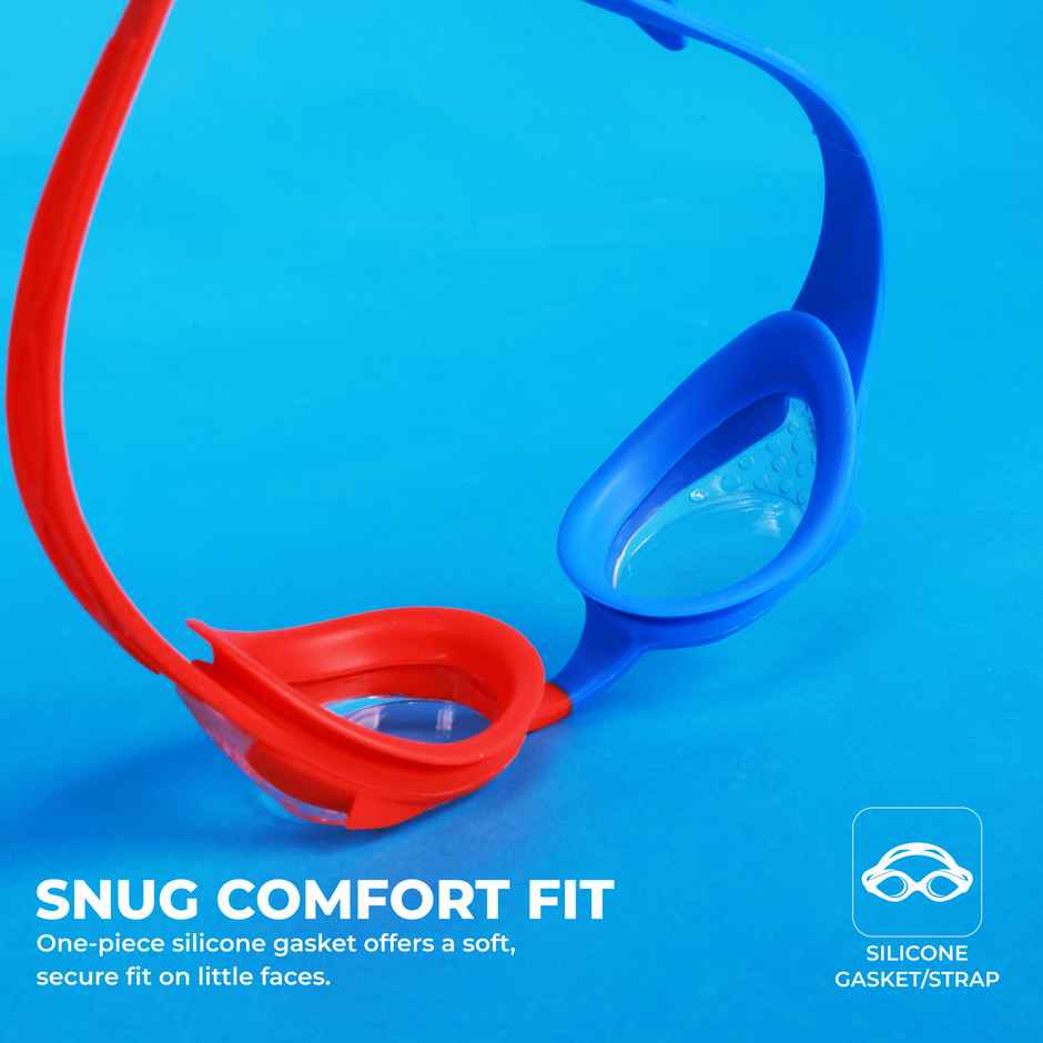 Nivia Kiddies Jr. 2.0 Swimming Goggles | Red and Blue | 4142Rb