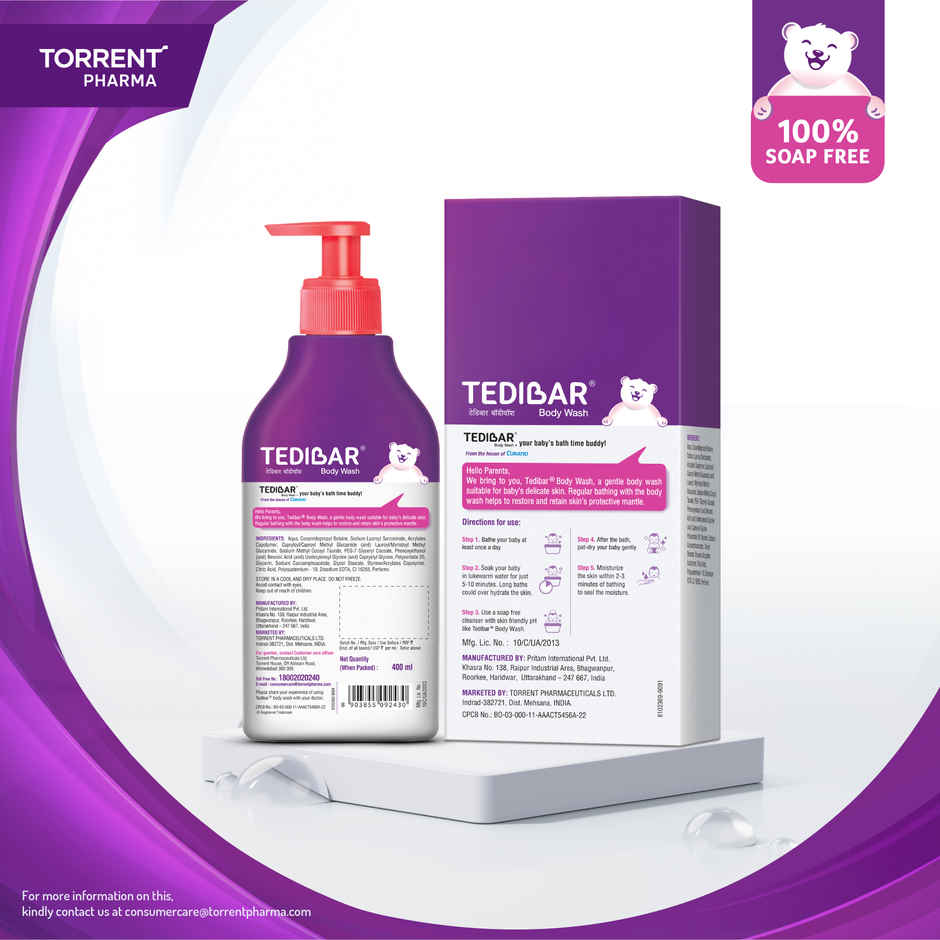 Tedibar Rich Moisturising Baby Body Wash with Skin Friendly PH