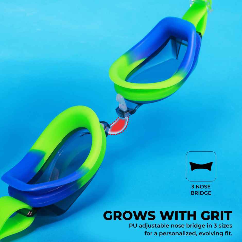 Nivia Splash Jr. 2.0 Swimming Goggles | Blue and Green