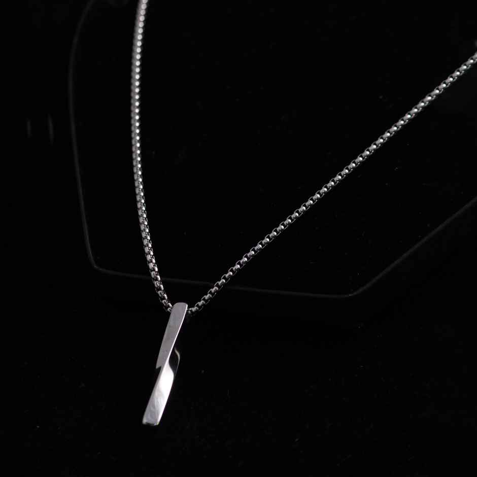 SALTY Alpha Collier Pendant with Chain for Men and Boys| Anti-Tarnish | Silver