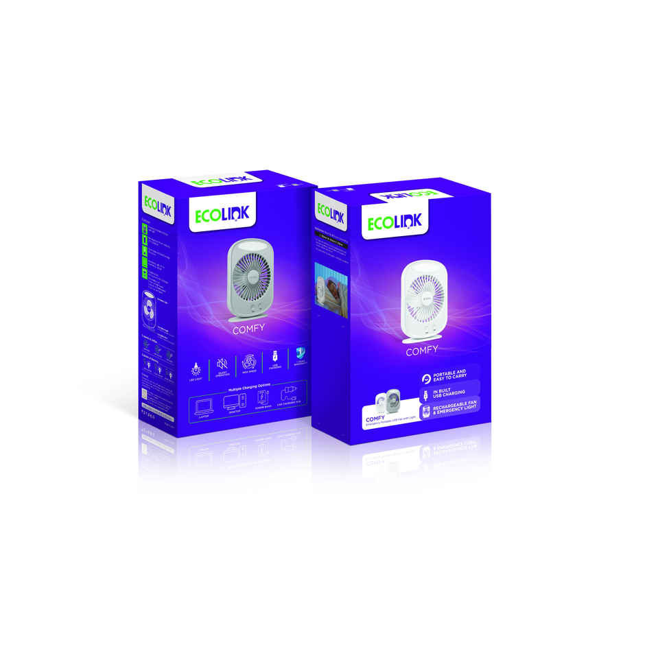 EcoLink Comfy Rechargeable Fan | Grey