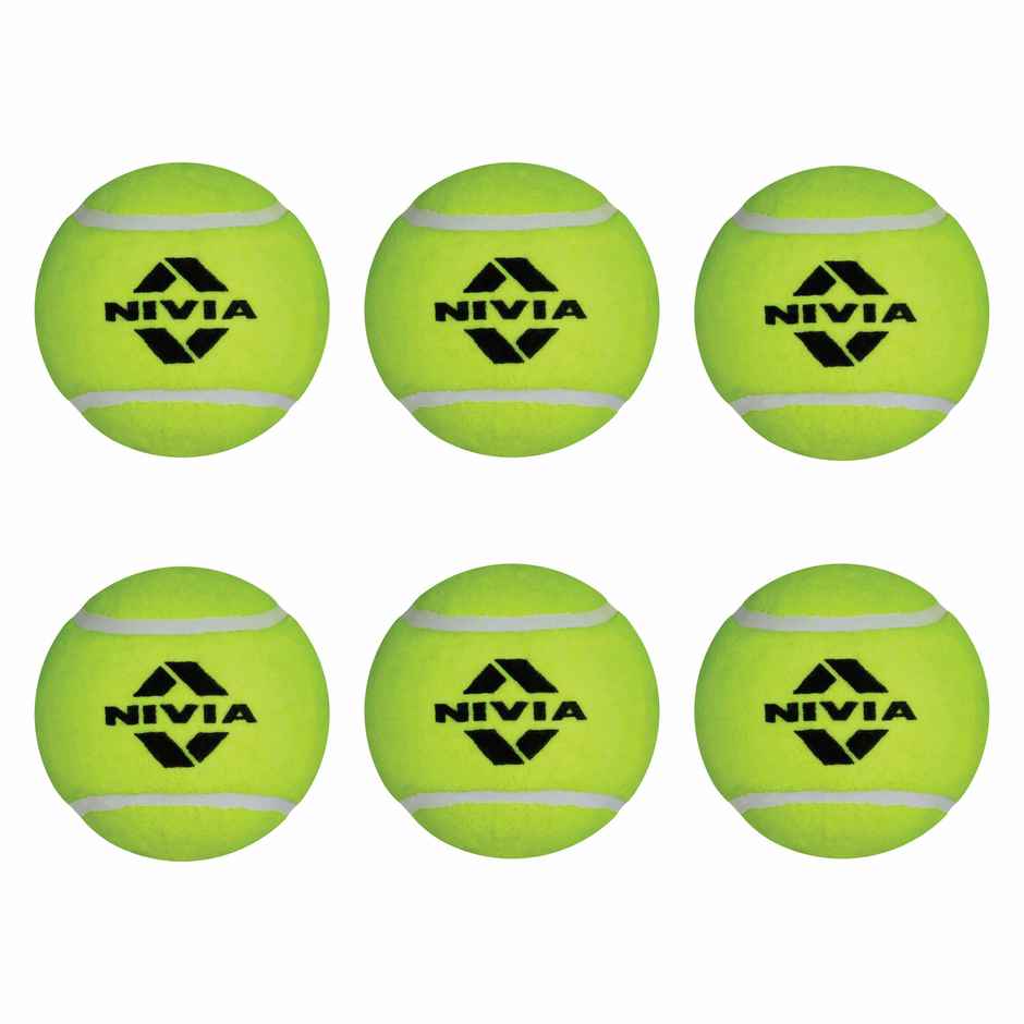Nivia Cricket Tennis Ball Light Weight Yellow (Pack Of 6)