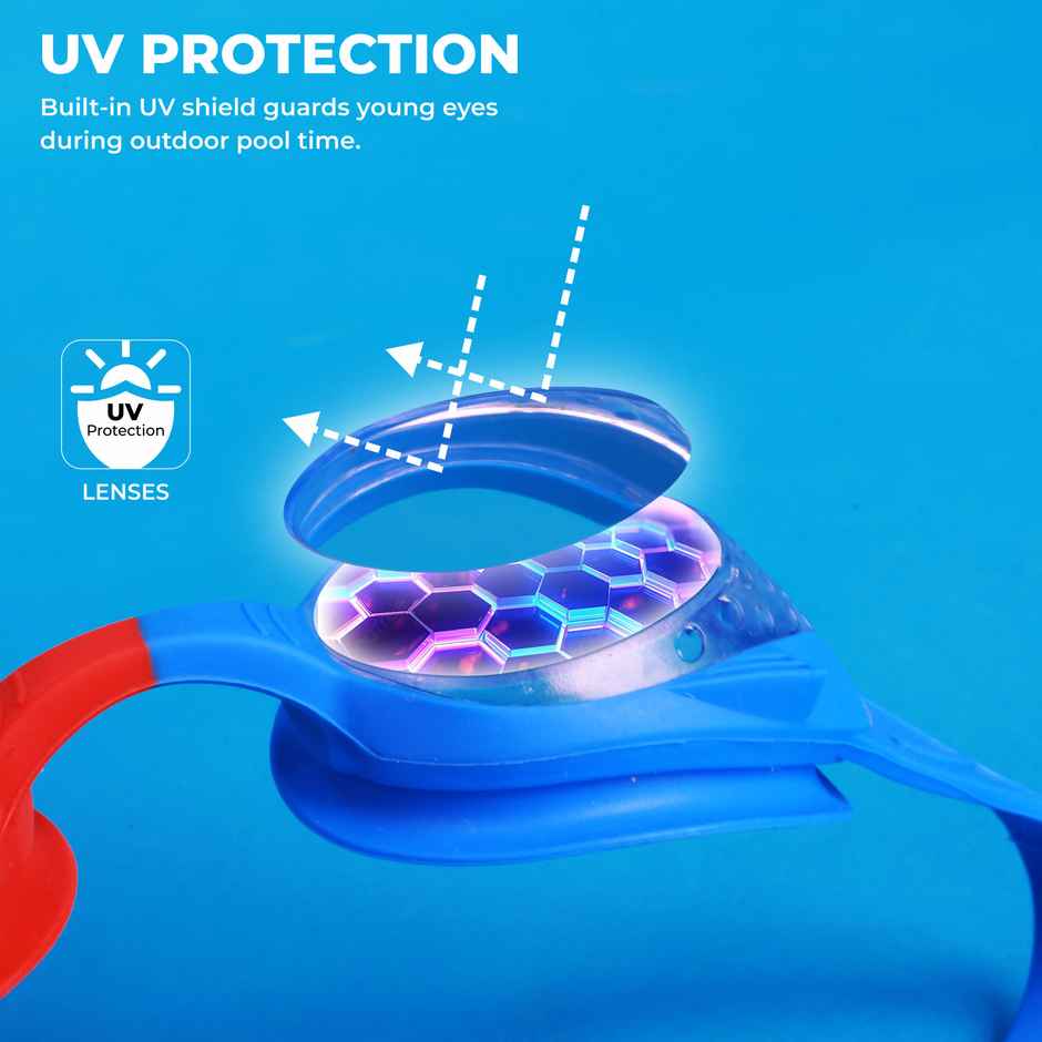 Nivia Kiddies Jr. 2.0 Swimming Goggles | Red and Blue | 4142Rb