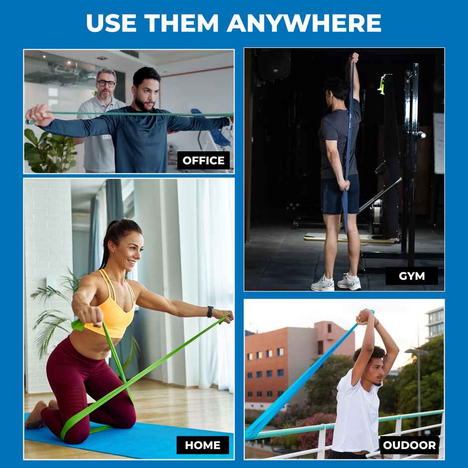 Nivia Stretch Band, Heavy Resistance Bands For Workout | 5.4 kg Resistance Level - 3 | Dark Blue