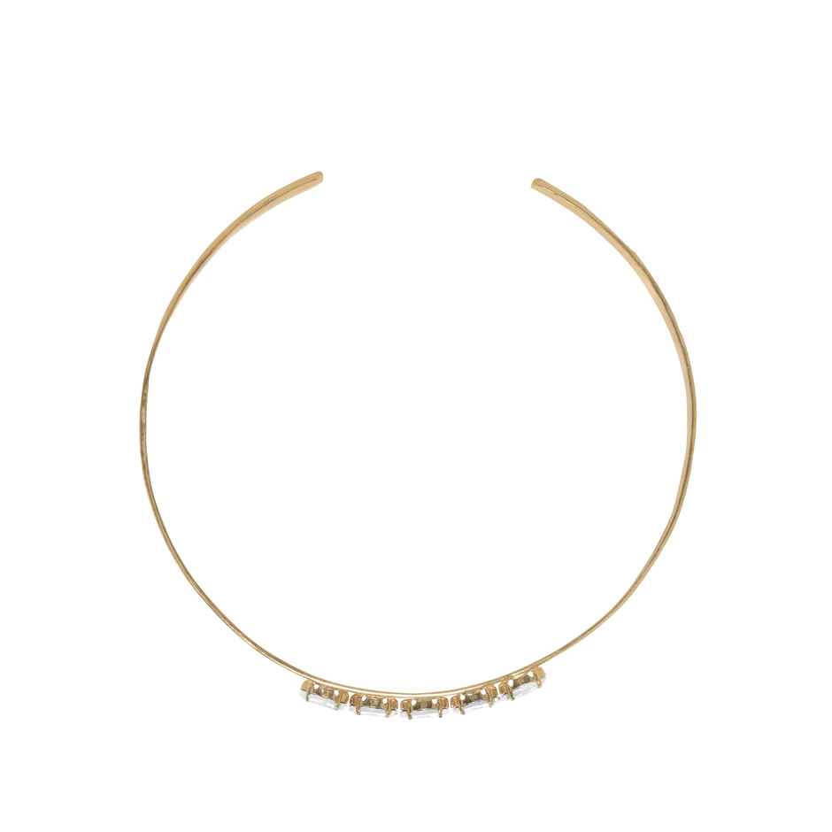 Rubans Voguish Gold Plated Cubic Zirconia Studded Necklace