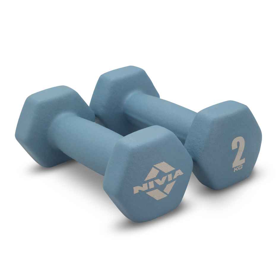 Nivia Neoprene Dumbbell Set (2 kg X 2) | Blue