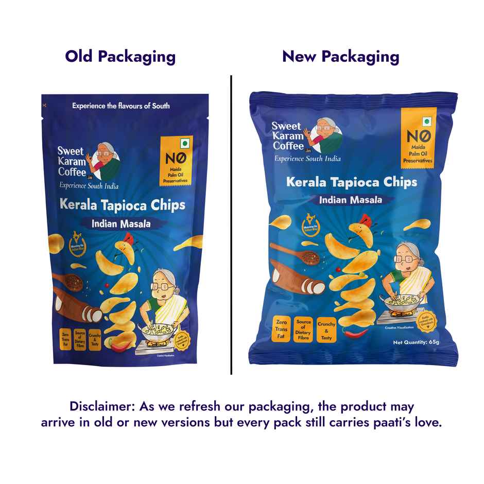 Sweet Karam Coffee Indian Masala Tapioca Chips | No Palm Oil