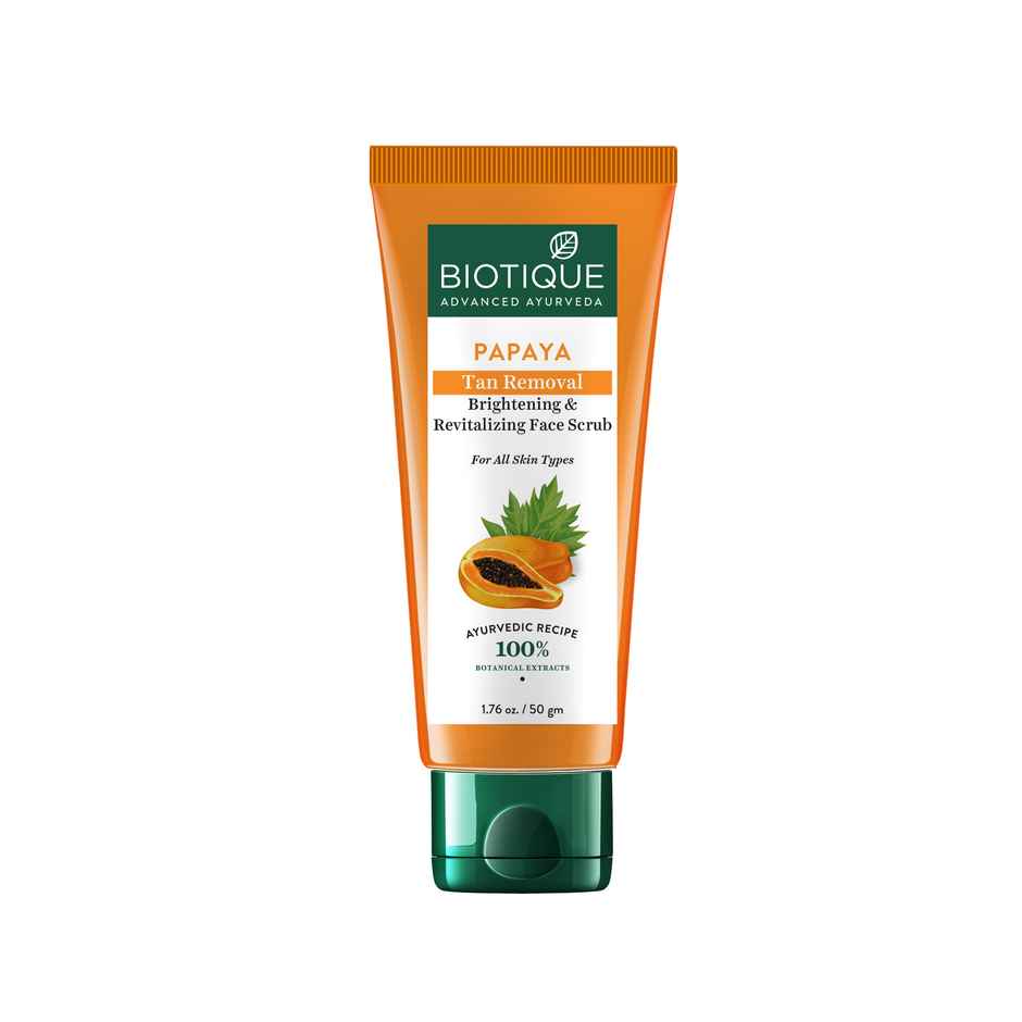 Biotique Papaya Tan Removal Brightening & Revitalizing Face Scrub Tube