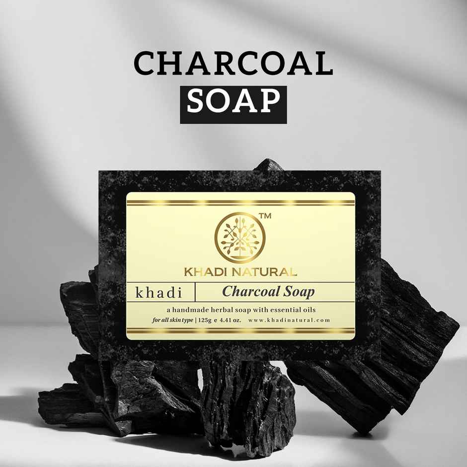 Khadi Natural Charcoal Soap For Deep Cleansing And Purifying Combo