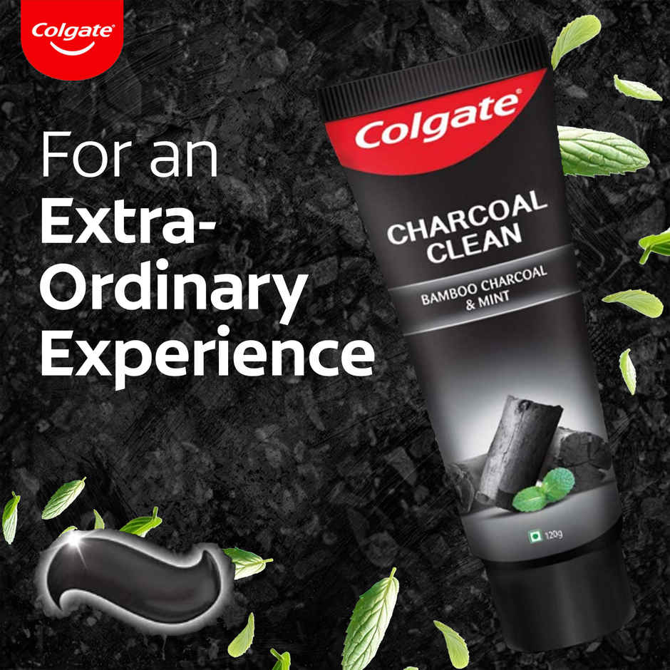 Colgate Charcoal Clean Black Gel Toothpaste Deep Clean with Bamboo Charcoal & Wintergreen Mint Combo 