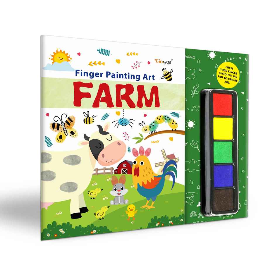 Farm - Fingerpainting and Colouring Art- Fun Colouring & Painting Art With Thumbprint for Ages 4-9