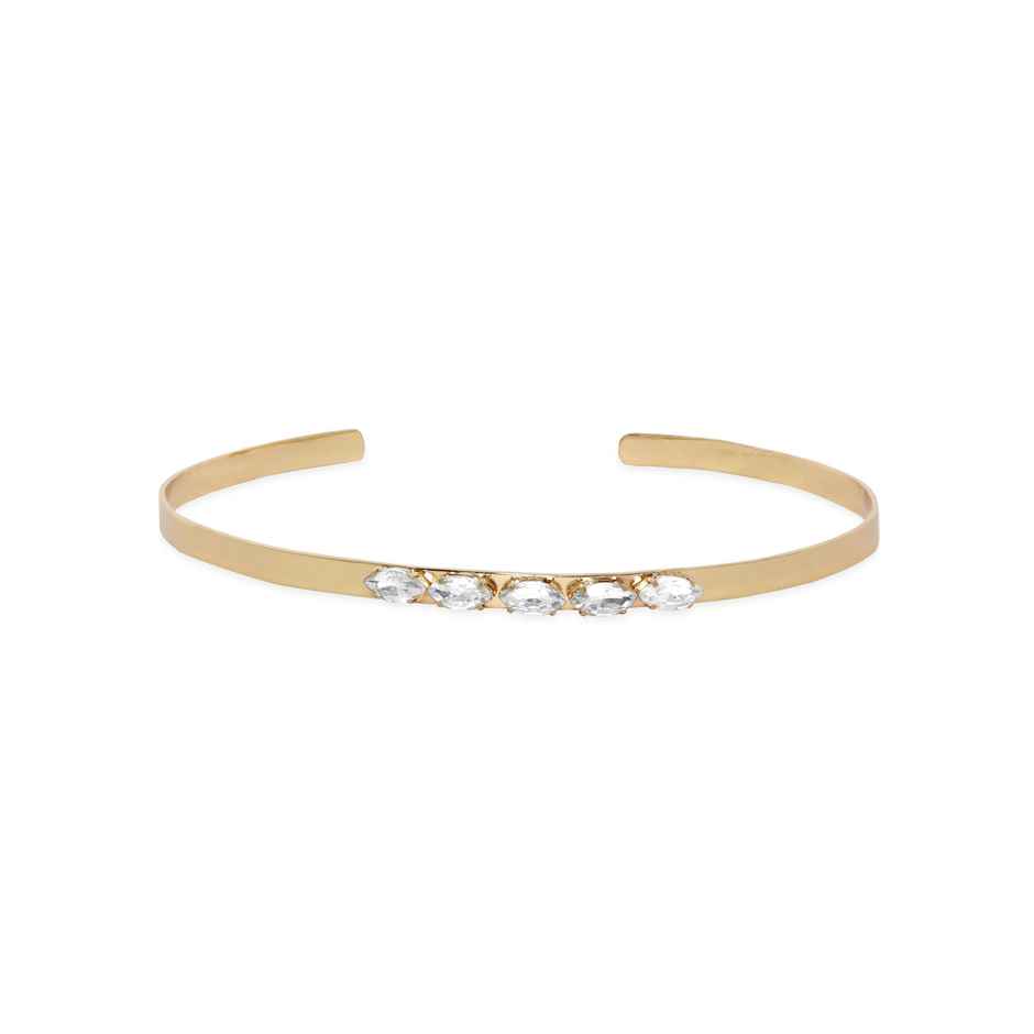 Rubans Voguish Gold Plated Cubic Zirconia Studded Necklace