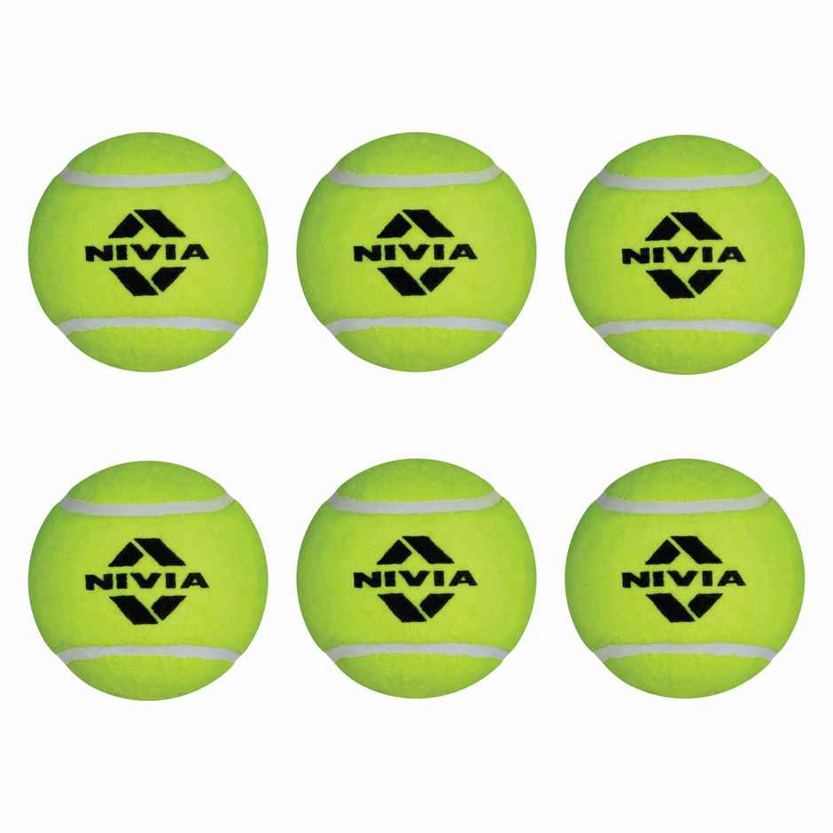 Nivia Cricket Tennis Ball Light Weight Yellow (Pack Of 6)